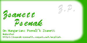 zsanett psenak business card